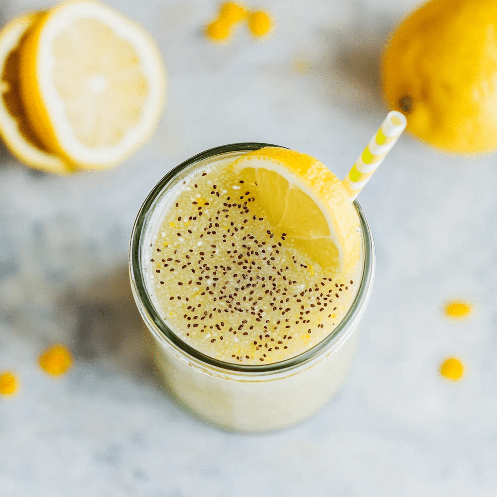 Chia Lemon Detox Drink – A Powerful Way to Cleanse & Energize 6 Ingredients for Chia Lemon Detox Drink – A flat lay of chia seeds, fresh lemons, cold water, maple syrup, and cayenne pepper on a light background.