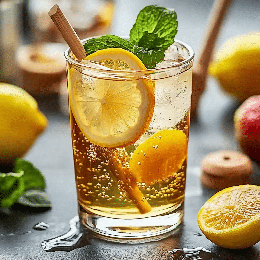 Natural Mounjaro Recipe : The Ultimate Slimming Drink You Need (2025) 4 Natural Mounjaro Recipe – A warm glass of detox drink featuring lemon, ginger, and apple cider vinegar, freshly mixed and steaming slightly.