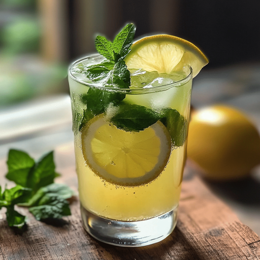 Natural Zepbound Drink Recipe: A Refreshing DIY Weight Loss Elixir 4 Natural Zepbound Drink Recipe – A refreshing detox drink in a mason jar with floating lemon slices, ginger shavings, and herbs, set on a clean kitchen counter.