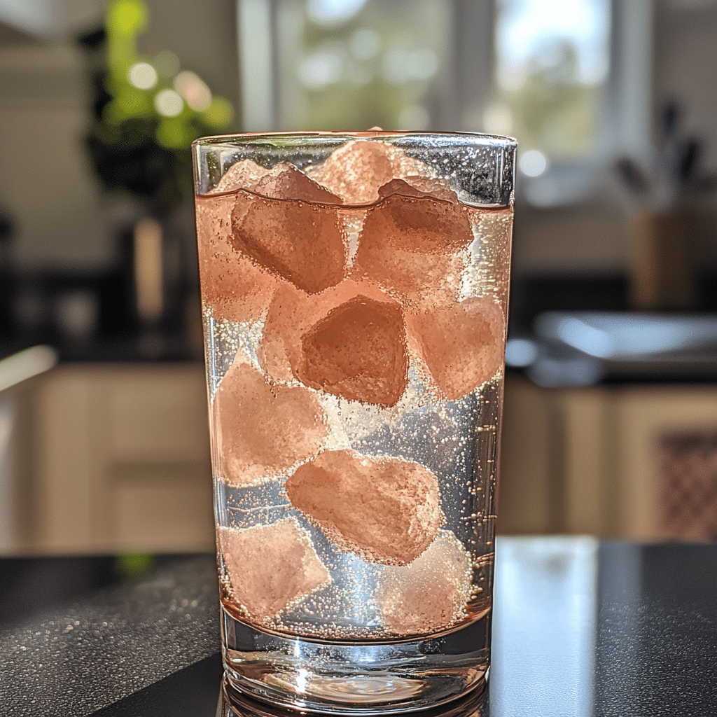 Pink Salt and Ice Water Recipe for Weight Loss – The Ultimate Guide 6 Pink Salt and Ice Water Recipe – Refreshing glass of ice water infused with pink Himalayan salt and lemon slice for detox and weight loss.