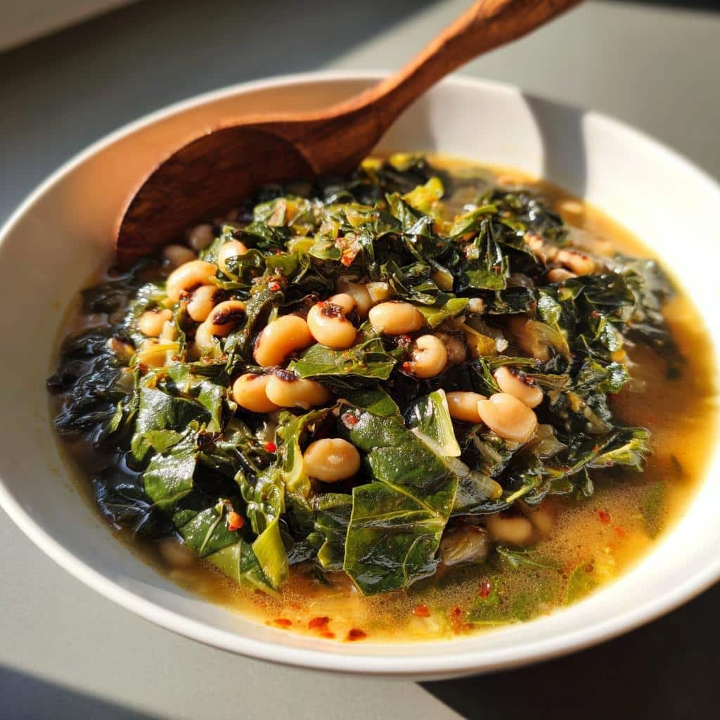 Hearty Black Eyed Peas and Collard Greens in 4 Simple Steps 3 black eyed peas and collard greens recipe - detail 1