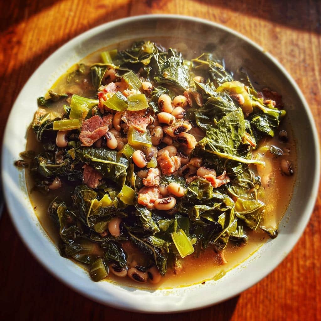 black eyed peas and greens recipe delicious southern dish - detail 1