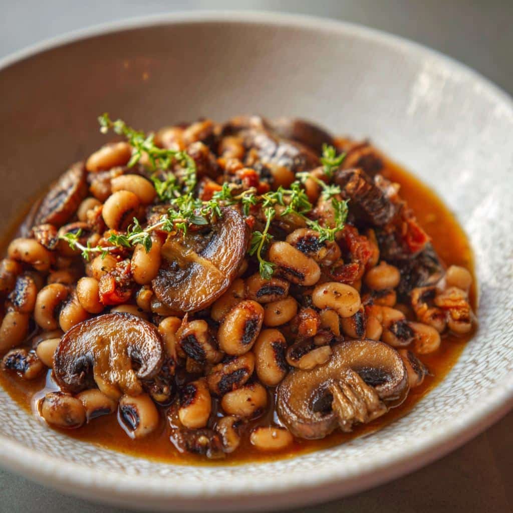 Delicious Black Eyed Peas and Mushrooms Recipe in 5 Steps 3 black eyed peas and mushrooms recipe - detail 1