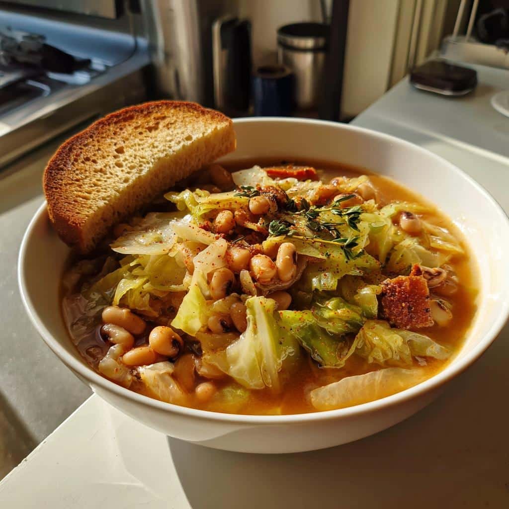 cabbage and black eyed peas recipe - detail 1