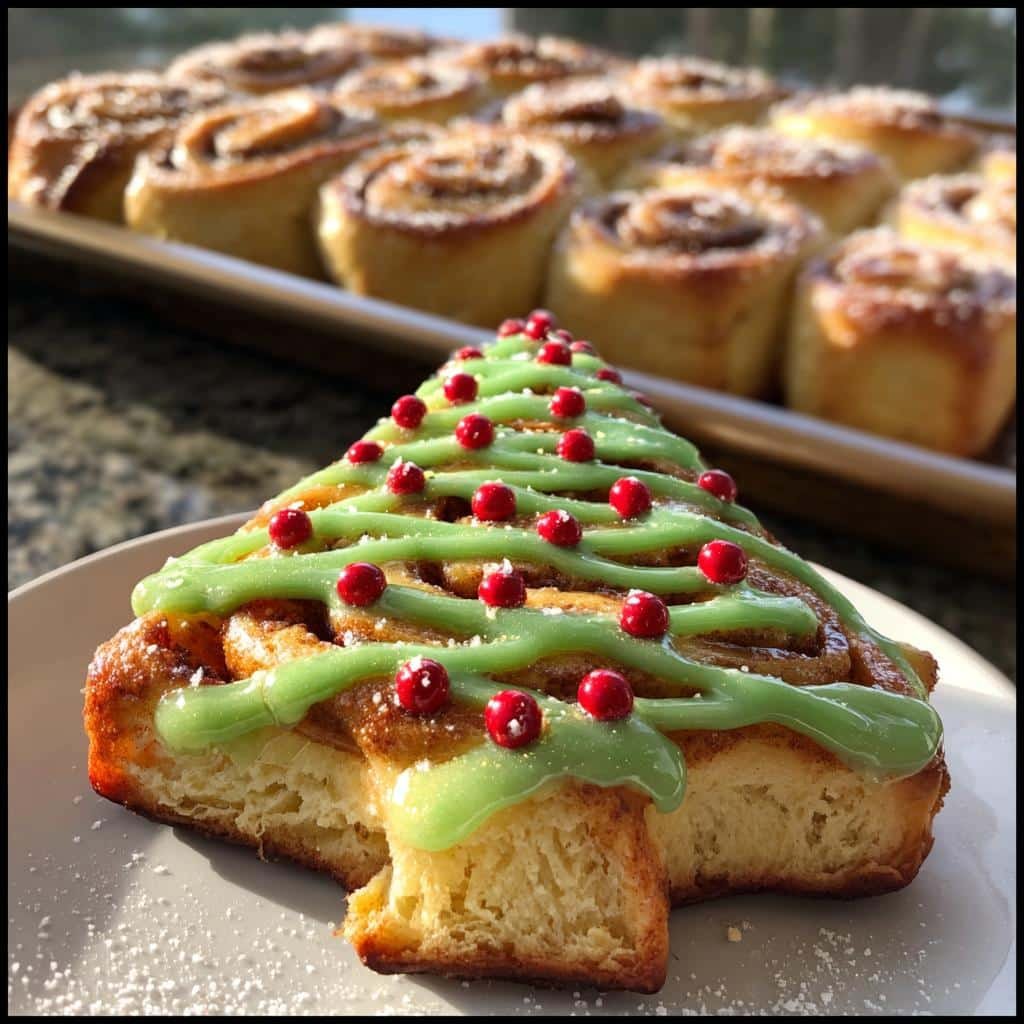 christmas tree cinnamon rolls recipe - detail 1
