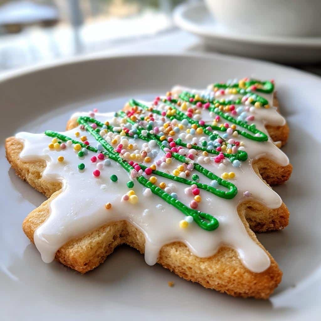 Magical Christmas Tree Cookies Decorated in 3 Easy Steps 3 christmas tree cookies decorated - detail 1