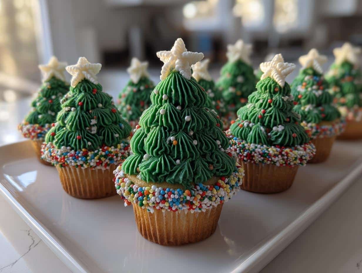 christmas tree cupcake cake - detail 1