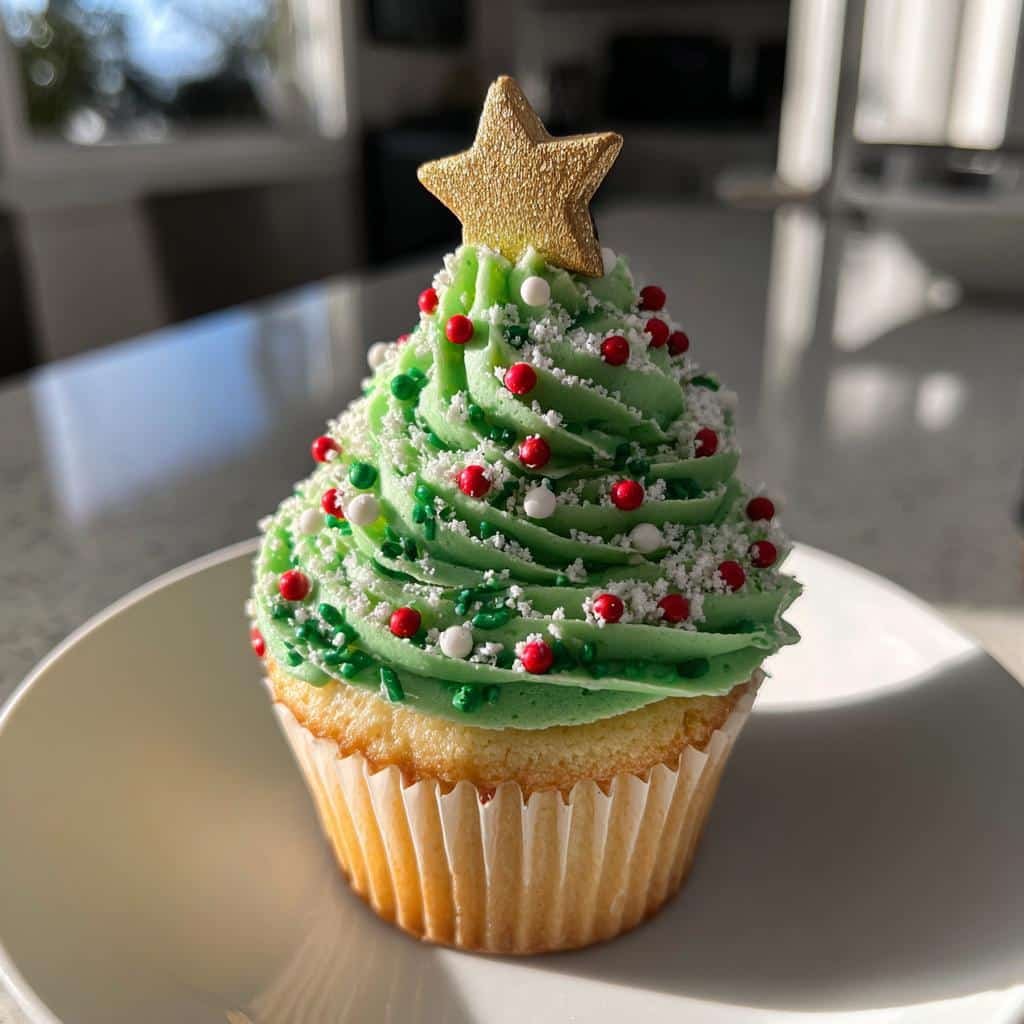 christmas tree cupcakes festive holiday treats - detail 1