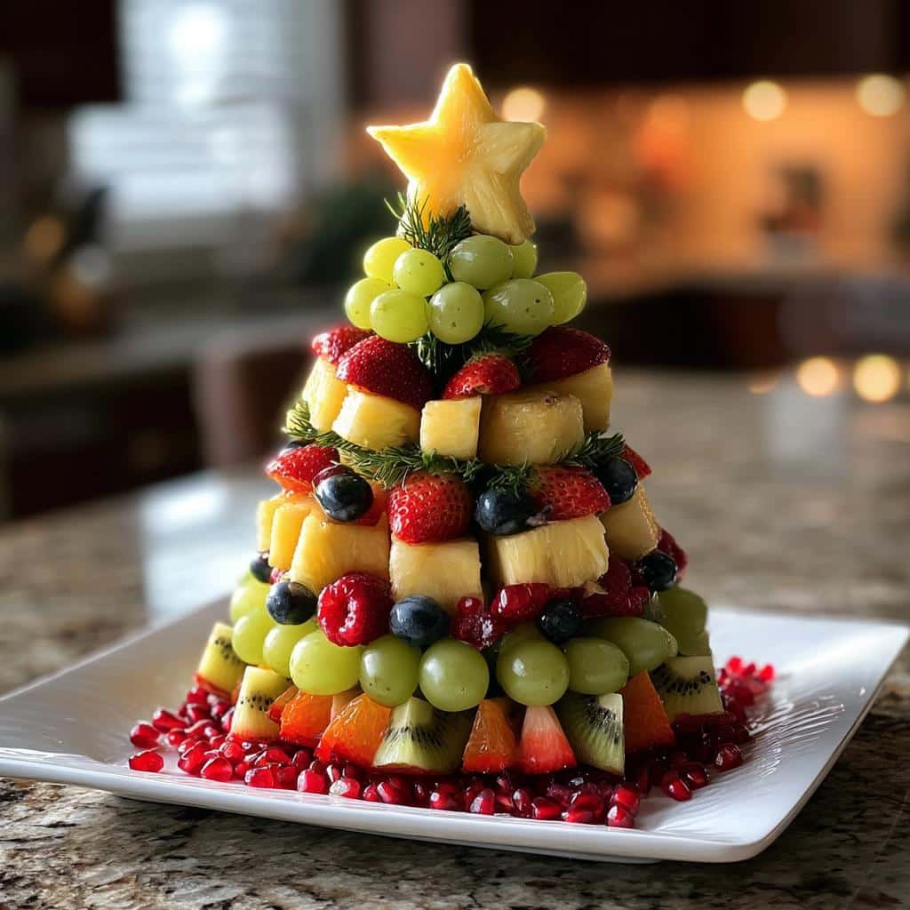 christmas tree fruit platter - detail 1