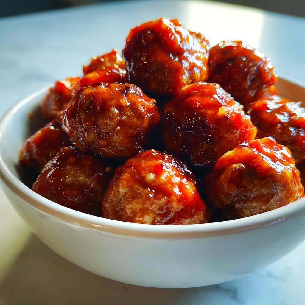 cocktail meatballs cranberry chili sauce - detail 1