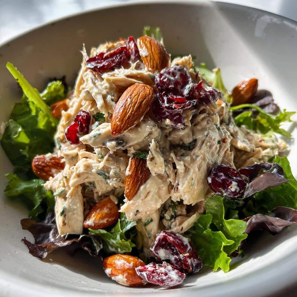 cranberry almond chicken salad - detail 1