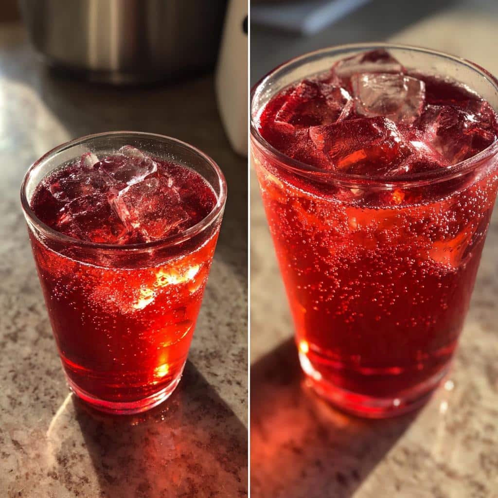 cranberry and apple cider vinegar drink - detail 1