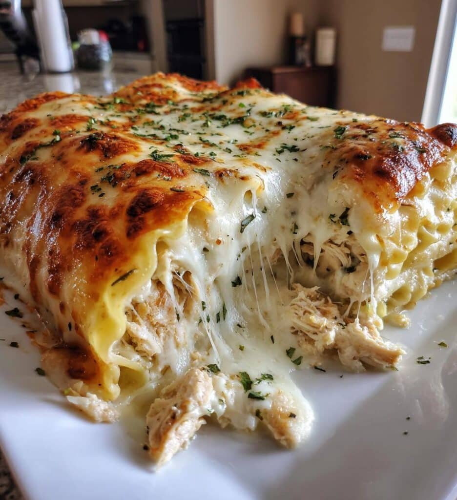 chicken alfredo lasagna rolls everyone is obsessed with