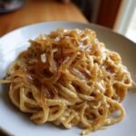 comfort creamy vegan caramelized onion pasta