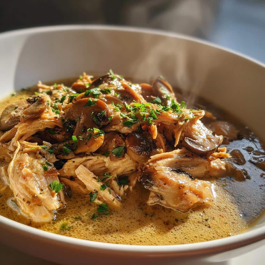 "Creamy Mushroom Crockpot Recipe: 1 Pot Comfort Magic" 3 cream of mushroom crockpot recipes - detail 1