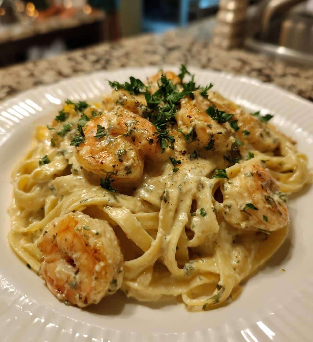 creamiest one pan shrimp fettuccine alfredo rich indulgence - detail 1