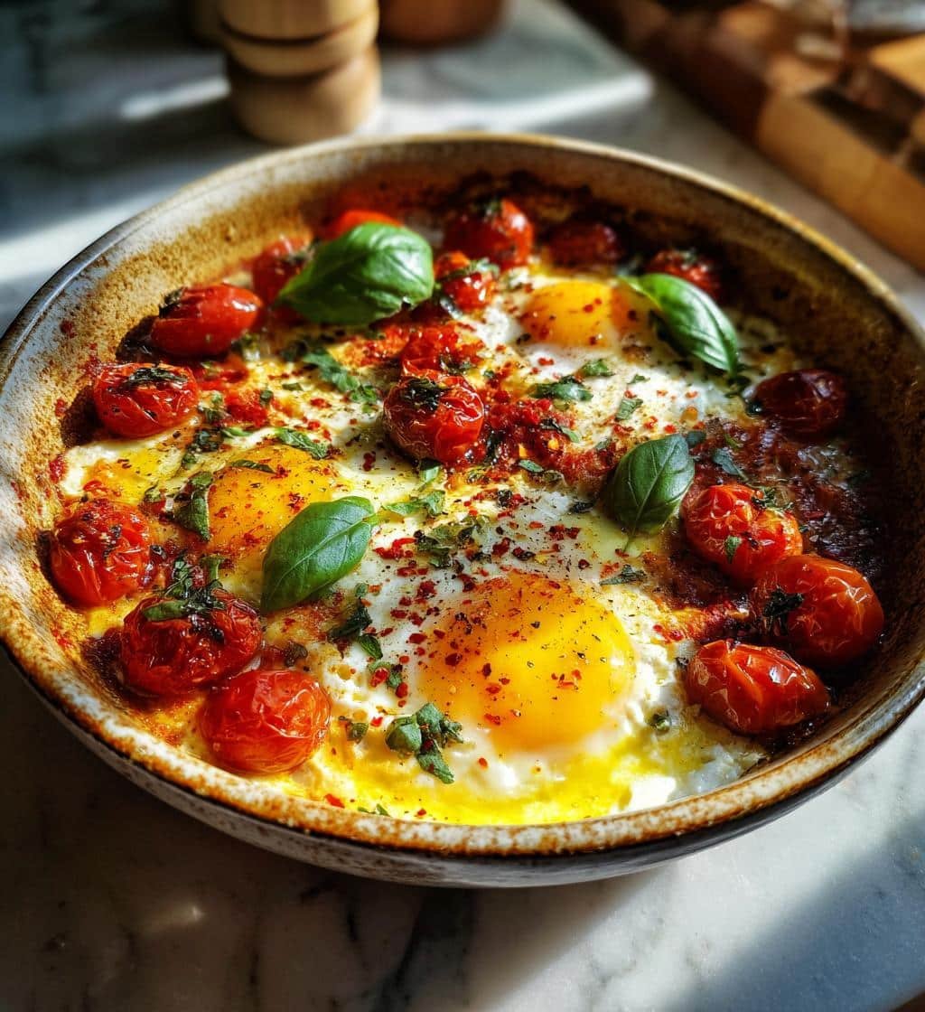 creamy mediterranean baked feta eggs cozy brunch - detail 1