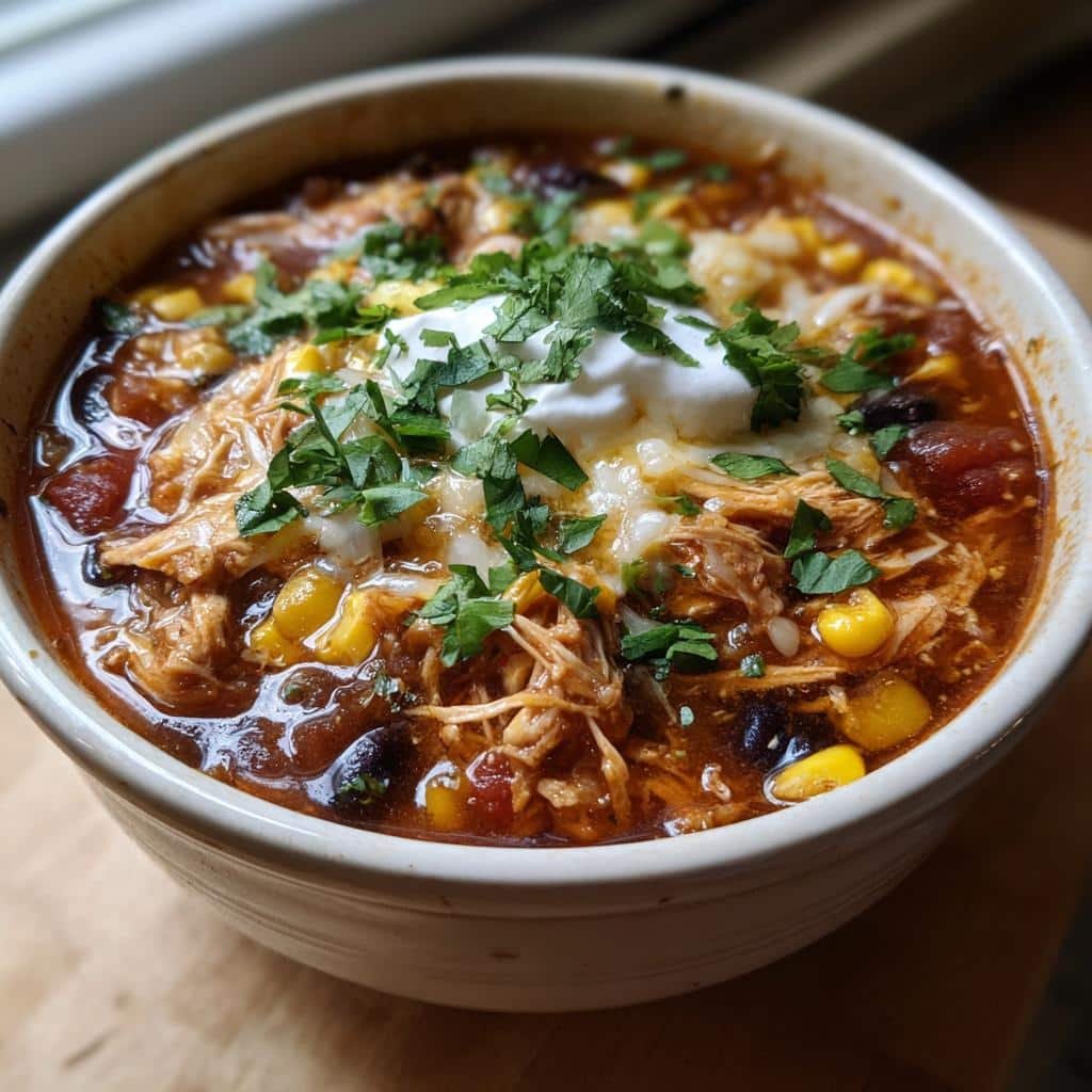 Crockpot Chicken Taco Soup Saves Dinner in 3 Easy Steps 3 crockpot chicken taco soup recipes - detail 1