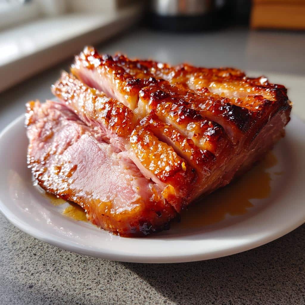 "Juicy Crockpot Ham Recipe in Just 4 Hours (Precooked)" 3 crockpot ham recipes precooked - detail 1