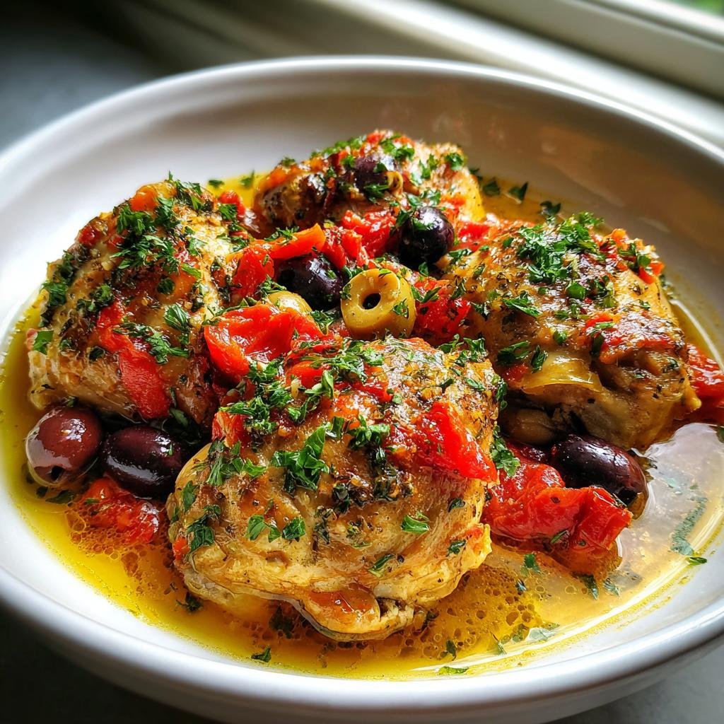 **5-Ingredient Crockpot Mediterranean Chicken Recipe** 3 crockpot mediterranean recipes - detail 1