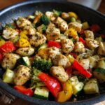 easy healthy chicken and vegetables skillet for busy nights