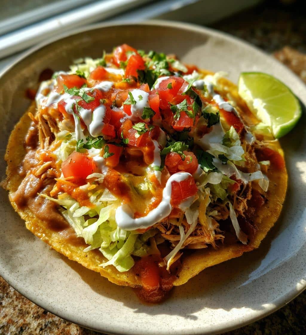 15-Minute Easy Rotisserie Chicken Tostadas for Busy Nights Bliss 3 easy rotisserie chicken tostadas for busy nights - detail 1