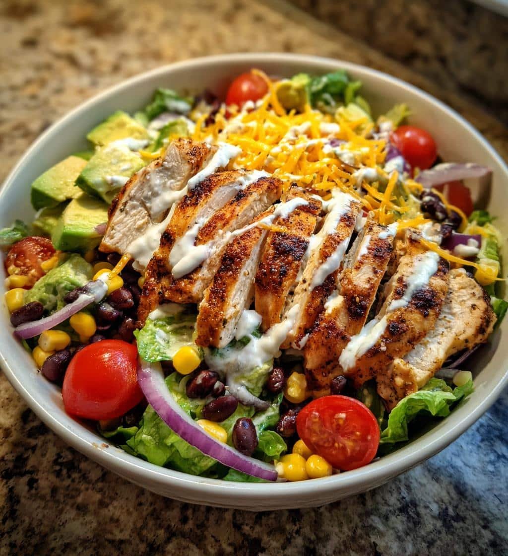 healthy santa fe salad with chicken - detail 1