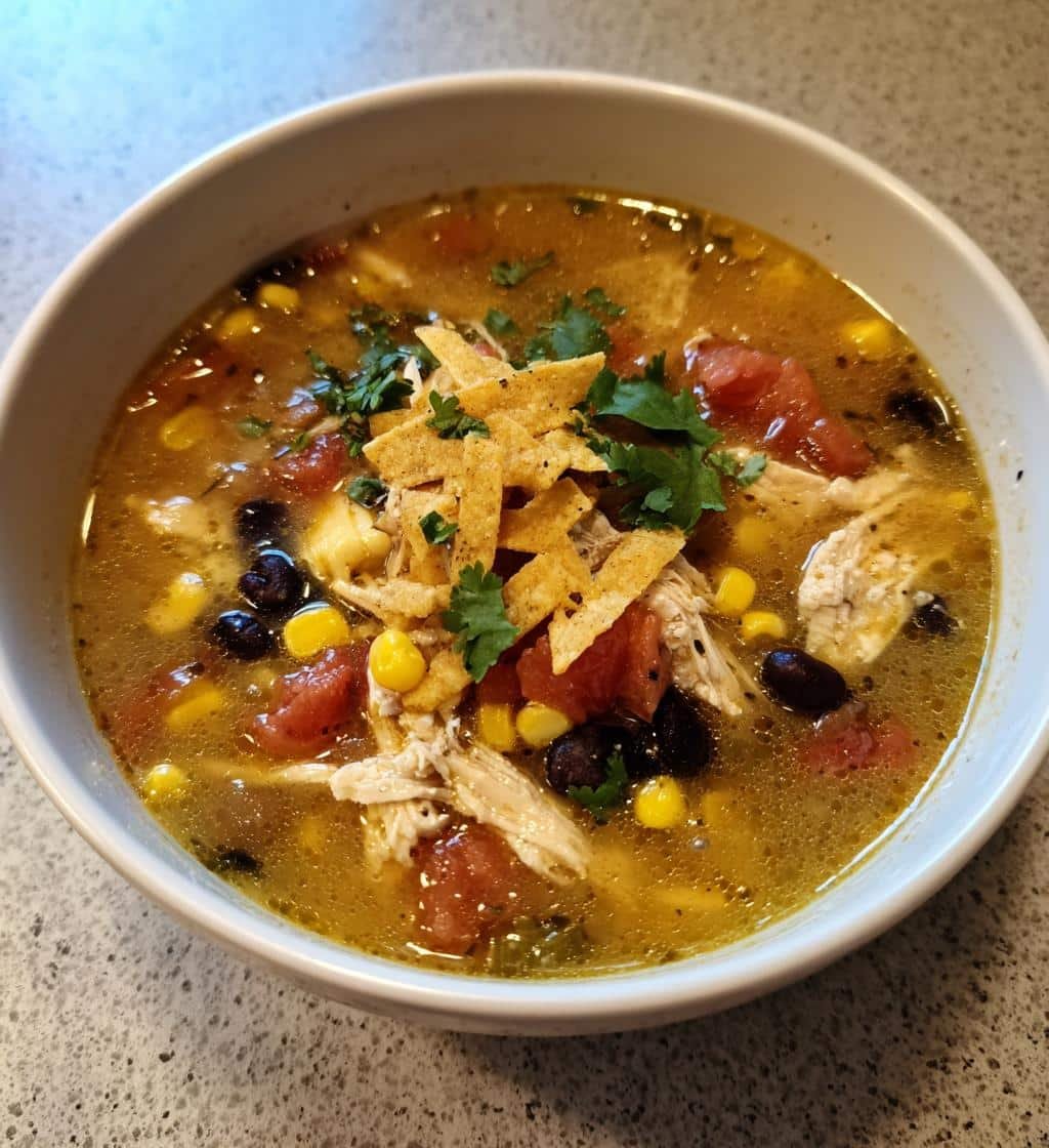 hearty crockpot chicken tortilla soup that never disappoints - detail 1