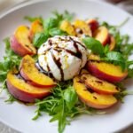 irresistible peach burrata salad with balsamic drizzle