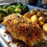 juicy parmesan crusted chicken sheet pan dinner with crazy flavor