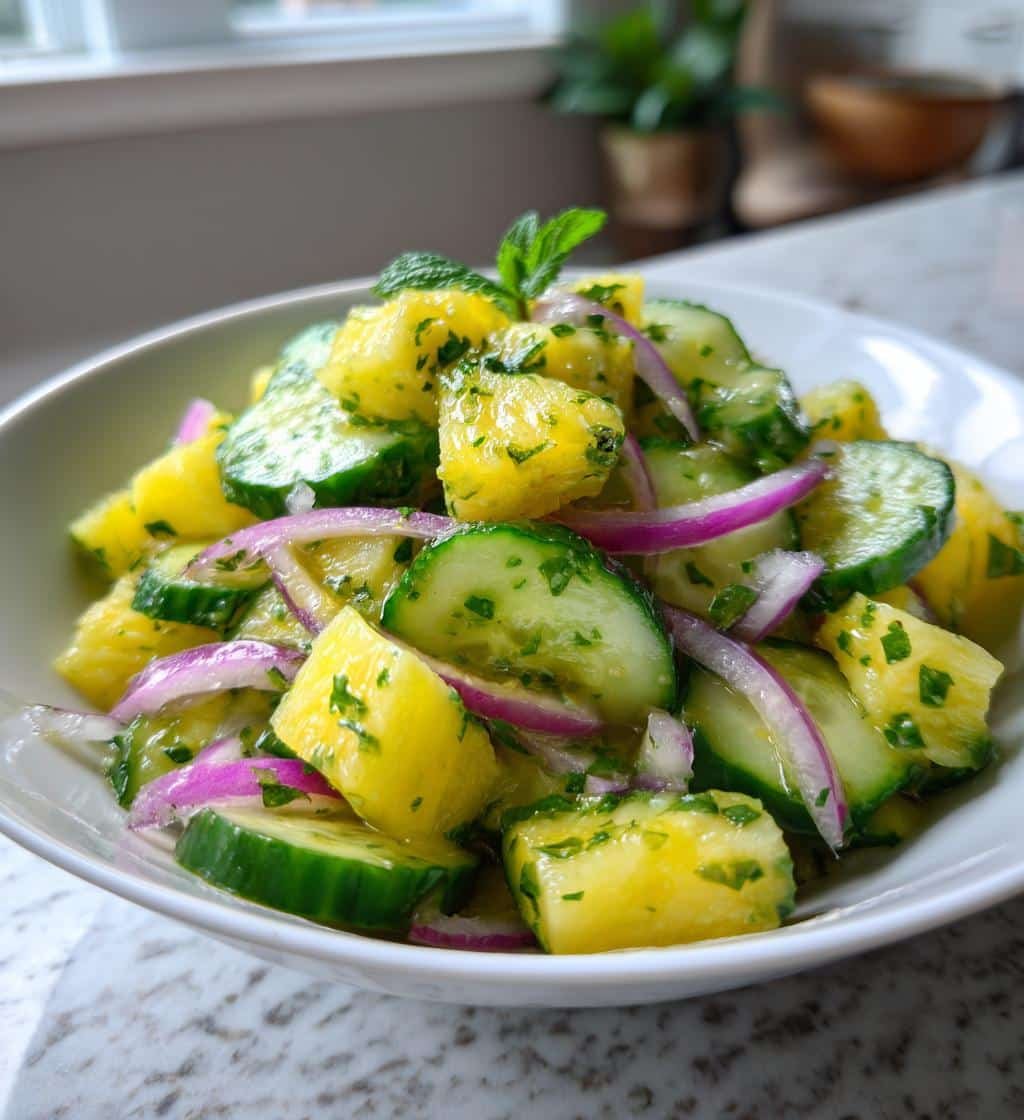 juicy pineapple cucumber salad cool crunch - detail 1