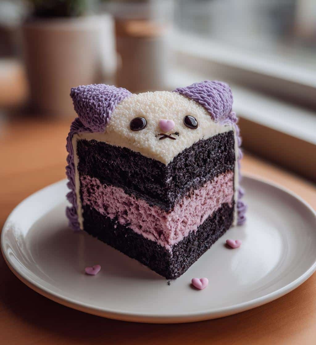 kuromi heart cake recipe - detail 1