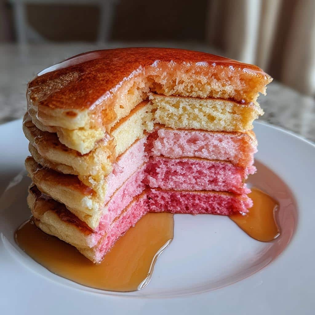 Dreamy Ombre Valentine Pancakes Recipe in 3 Easy Steps 3 ombre valentine pancakes - detail 1