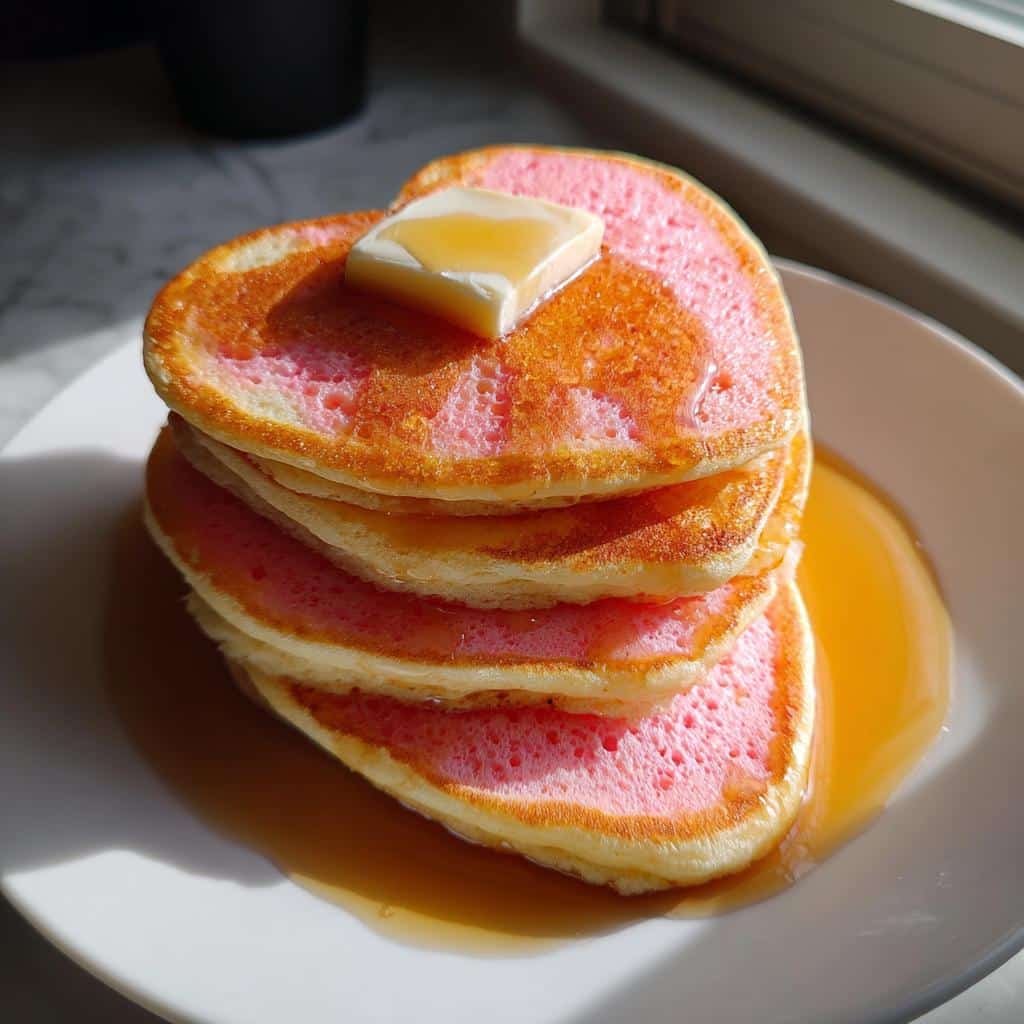 Irresistible Pink Valentine Heart Pancakes in 30 Minutes 3 pink valentine heart pancakes recipe - detail 1