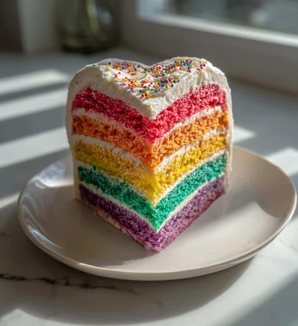 rainbow heart cake recipe - detail 1