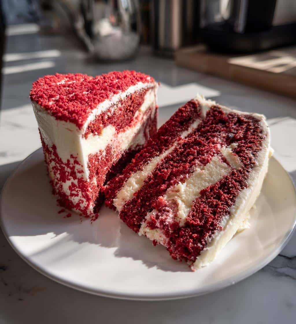 Stunning 2-Tone Red and White Heart Cake Recipe 3 red and white heart cake recipe - detail 1