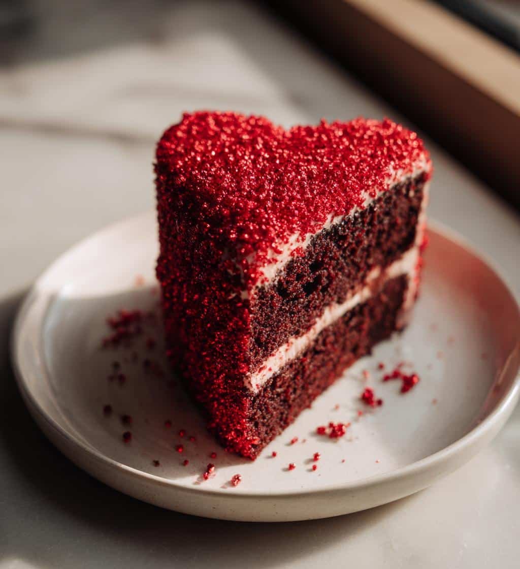 3 Irresistible Reasons to Love This Red Glitter Heart Cake 3 red glitter heart cake reasons to adore this delight - detail 1