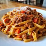 savory creamy fettuccine bolognese with bold hearty flavor