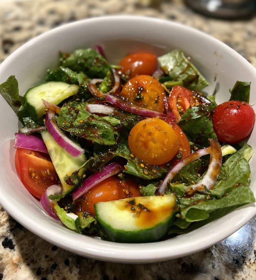 simple spring mix salad with balsamic honey dressing an everyday win - detail 1