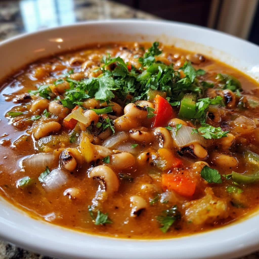 spicy vegetarian black eyed peas recipe - detail 1