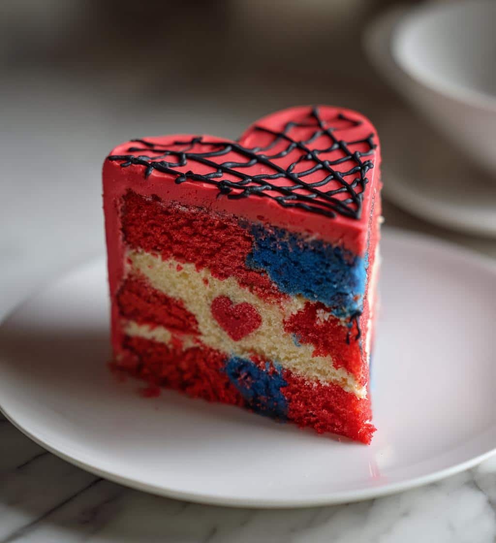 spider man heart cake recipe - detail 1