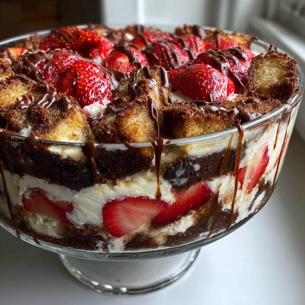 Indulgent Strawberry Cheesecake Brownie Valentine Trifle in 1 Hour 3 strawberry cheesecake brownie valentine trifle recipe - detail 1