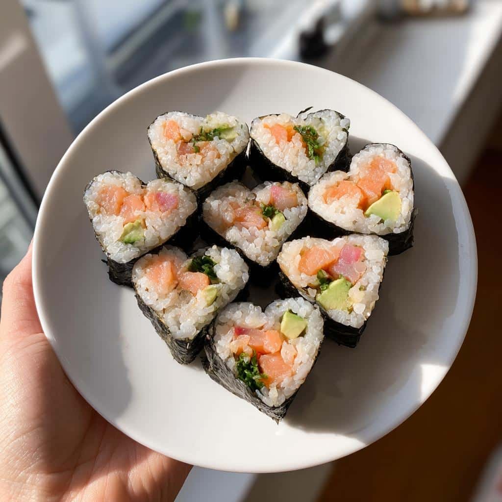 sushi heart valentines day fun