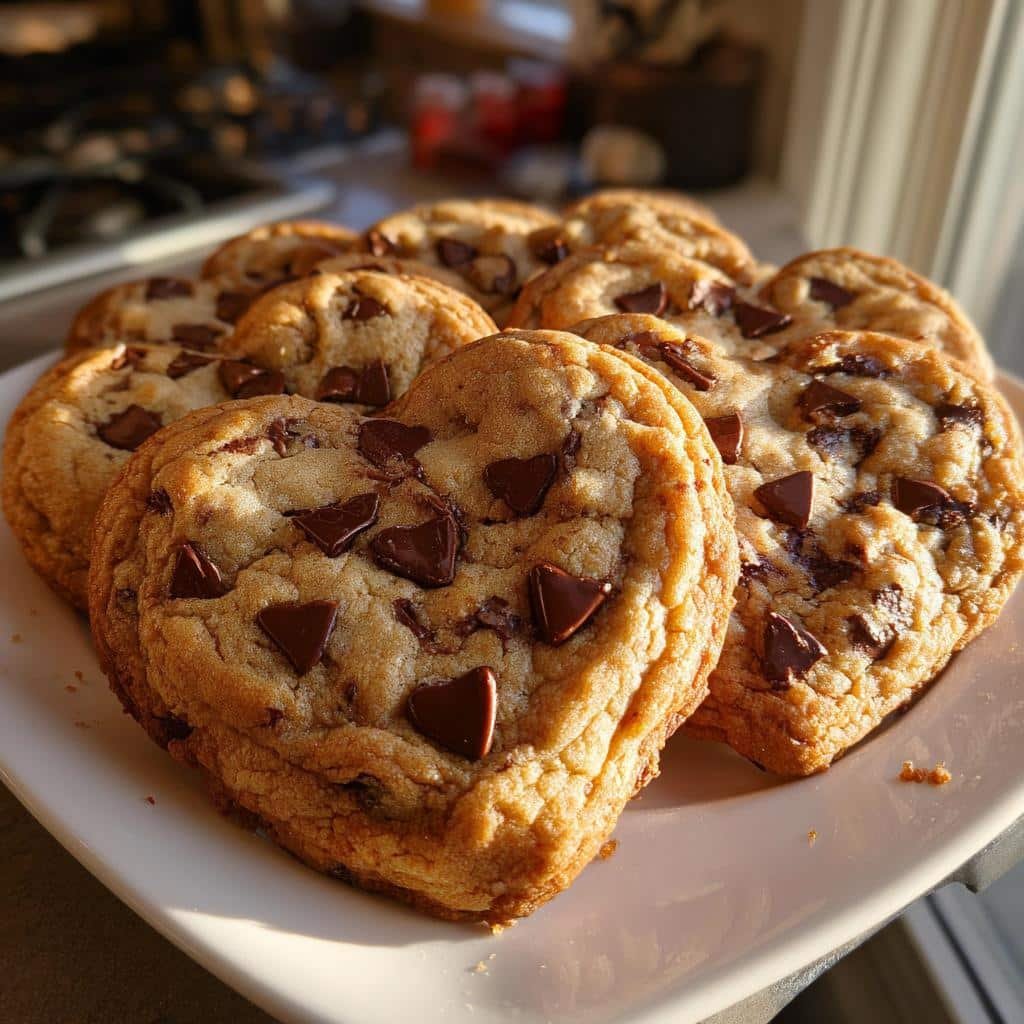 valentine chocolate chip cookies - detail 1
