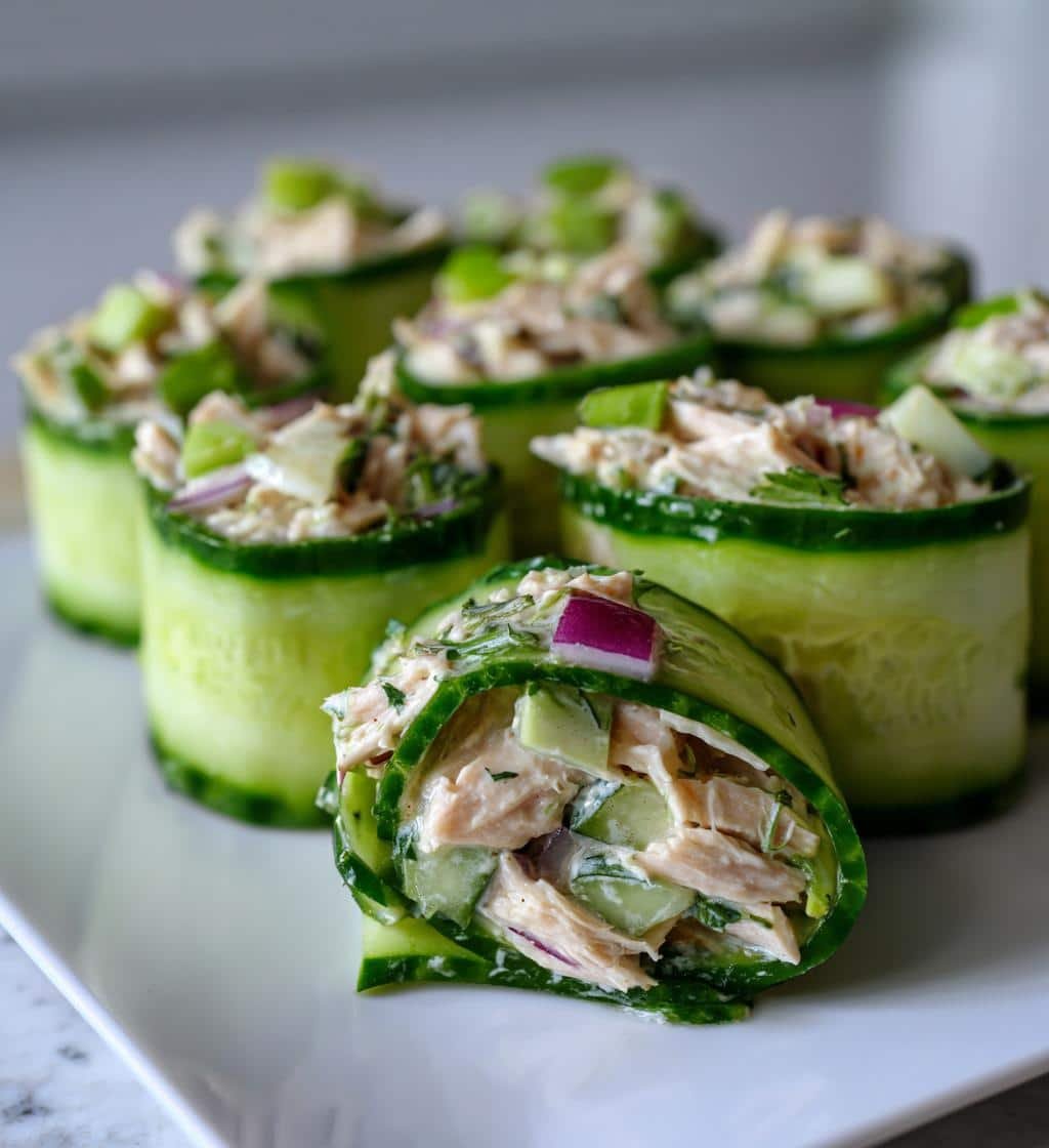 15-Minute Vibrant Chicken Salad Cucumber Roll Ups for Summer Bliss 3 vibrant chicken salad cucumber roll ups summer ready - detail 1