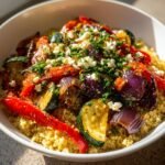 vibrant roasted vegetable couscous bowl