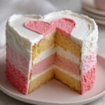 white and pink heart cake recipe