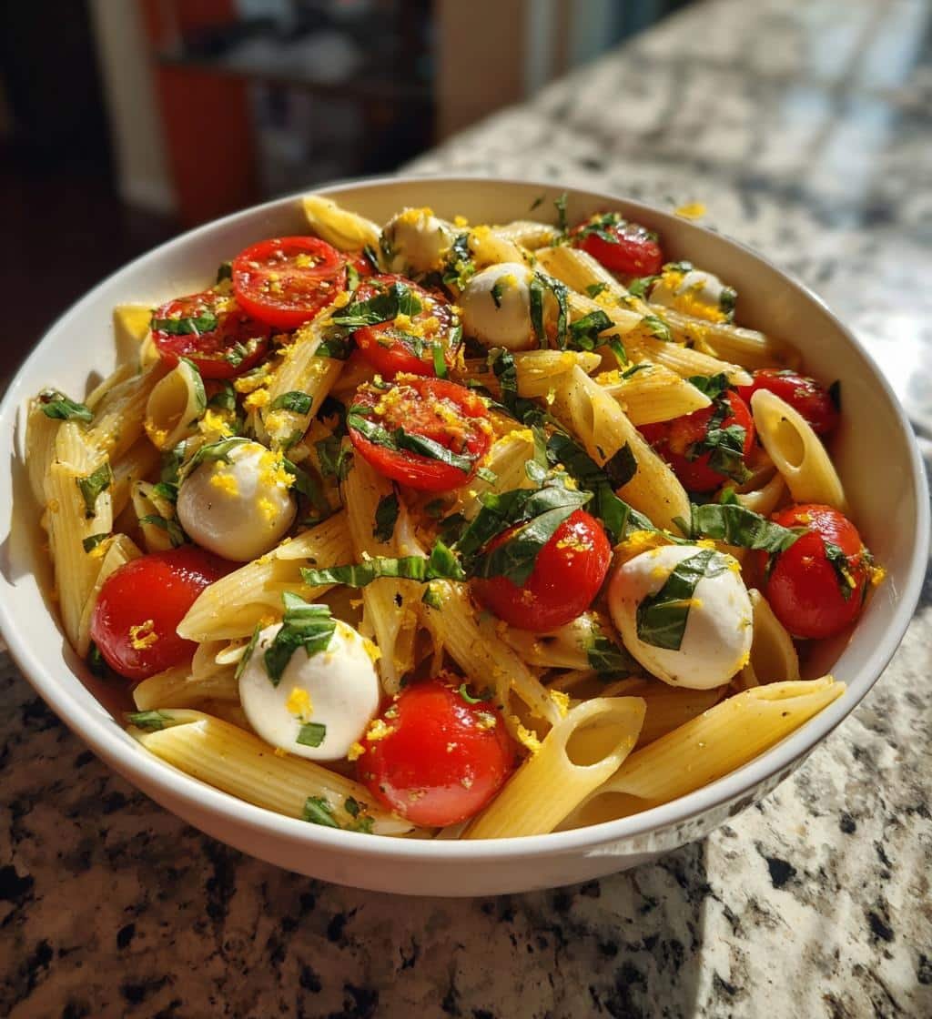 20-Minute Zesty Caprese Pasta Salad for Light Cravings Bliss 3 zesty caprese pasta salad light cravings - detail 1