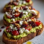 avocado toast with feta cheese cherry tomatoes cranberries walnuts