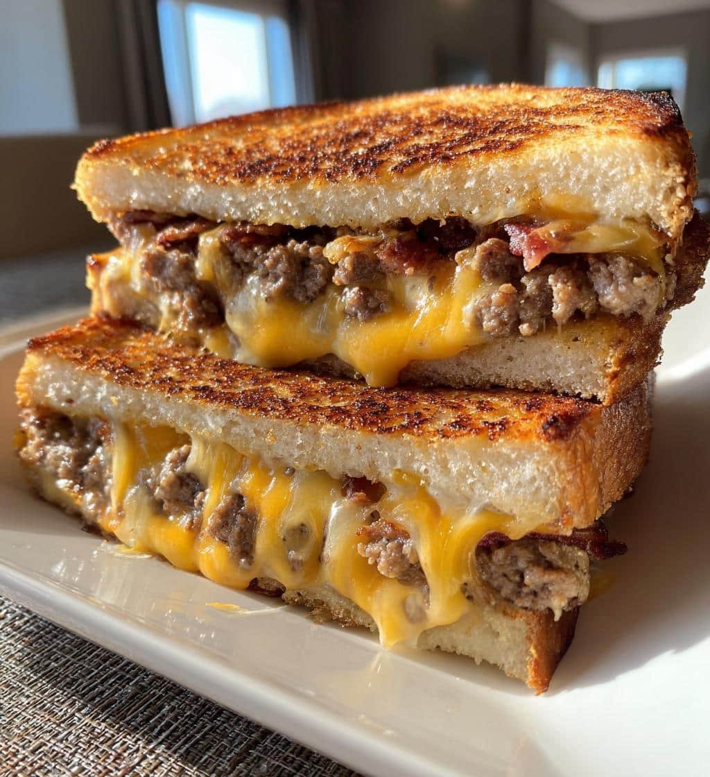 Irresistible Bacon Cheeseburger Grilled Cheese Recipe 2 3 bacon cheeseburger grilled cheese recipe 2 - detail 1